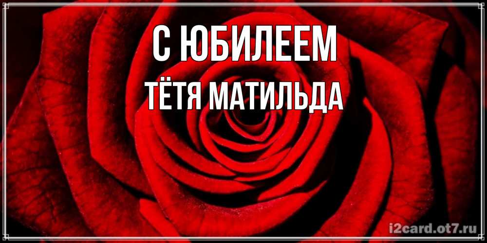 Открытка на каждый день с именем, Тётя-Матильда С юбилеем алая роза Прикольная открытка с пожеланием онлайн скачать бесплатно 