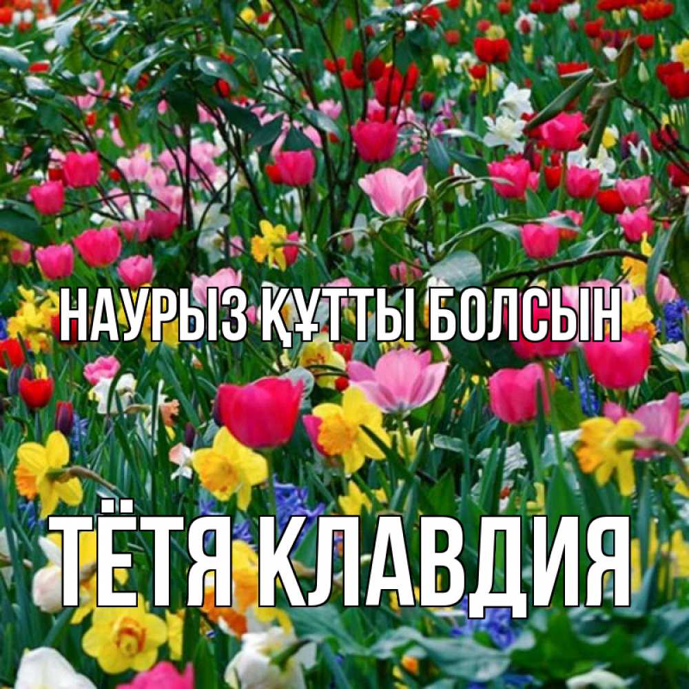 Открытка на каждый день с именем, Тётя-Клавдия Наурыз құтты болсын с наурызом поздравления для женщины Прикольная открытка с пожеланием онлайн скачать бесплатно 