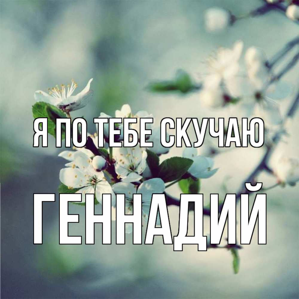 Открытка на каждый день с именем, Геннадий Я по тебе скучаю весна Прикольная открытка с пожеланием онлайн скачать бесплатно 