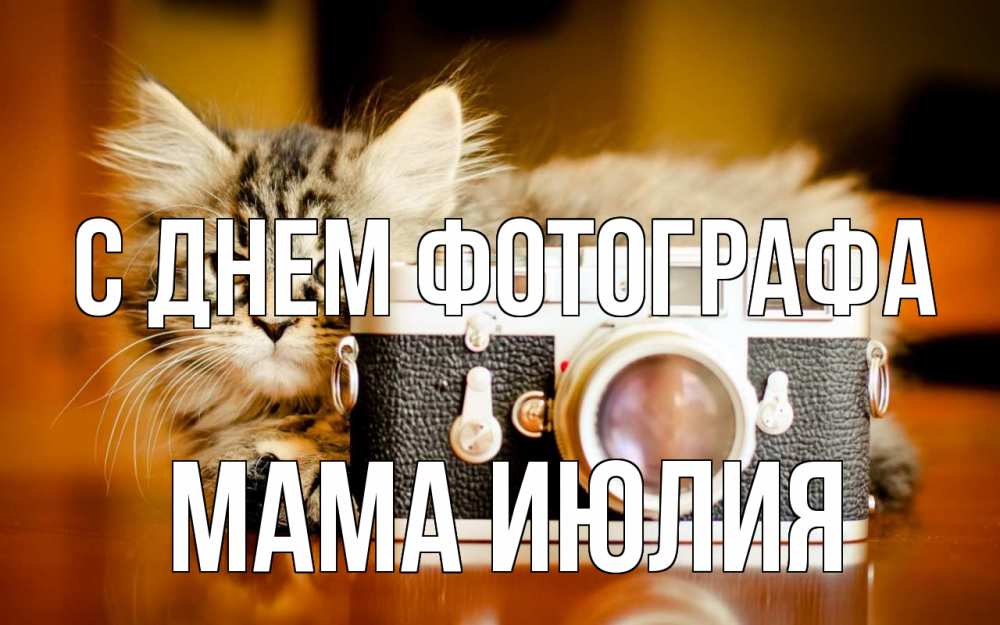Открытка на каждый день с именем, Мама-Июлия С днем фотографа с днем фотографа Прикольная открытка с пожеланием онлайн скачать бесплатно 
