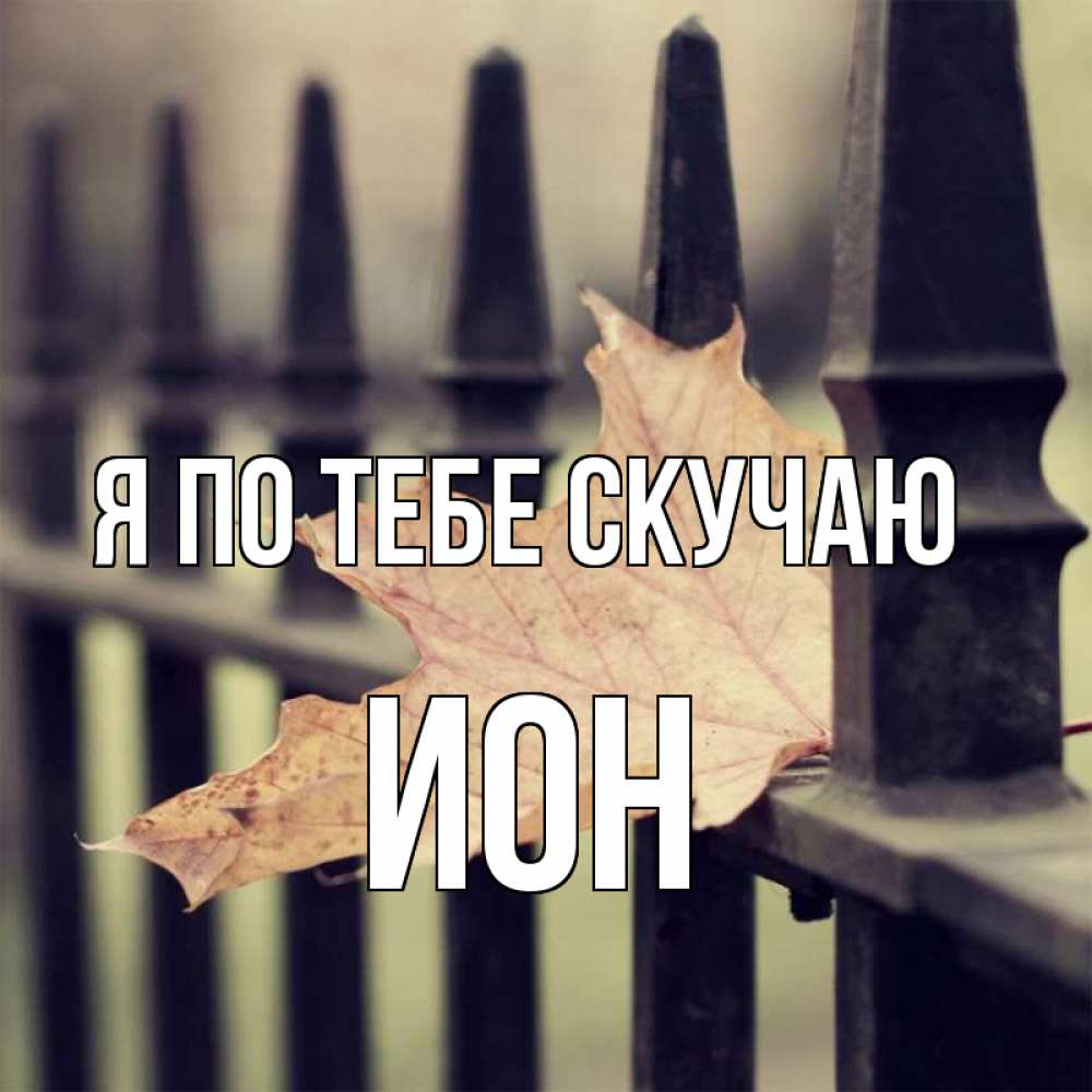 Открытка на каждый день с именем, Ион Я по тебе скучаю очень скучно Прикольная открытка с пожеланием онлайн скачать бесплатно 