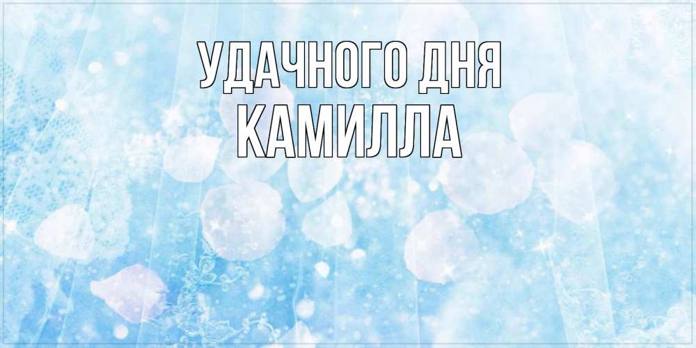 Открытка на каждый день с именем, Камилла Удачного дня зимняя тема Прикольная открытка с пожеланием онлайн скачать бесплатно 