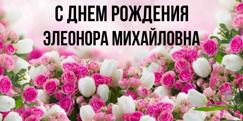 Открытка на каждый день с именем, Элеонора-Михайловна С днем рождения открытка с разными розами Прикольная открытка с пожеланием онлайн скачать бесплатно 