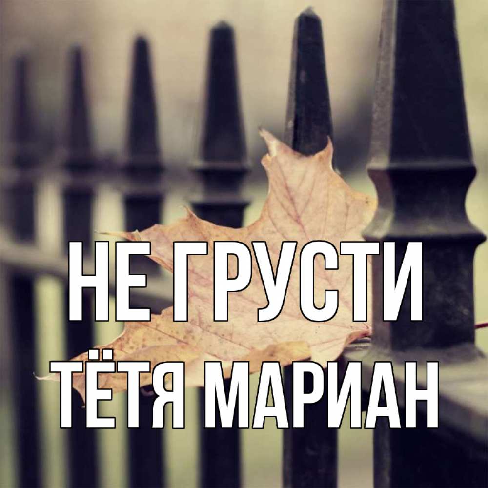 Открытка на каждый день с именем, Тётя-Мариан Не грусти лист клена Прикольная открытка с пожеланием онлайн скачать бесплатно 
