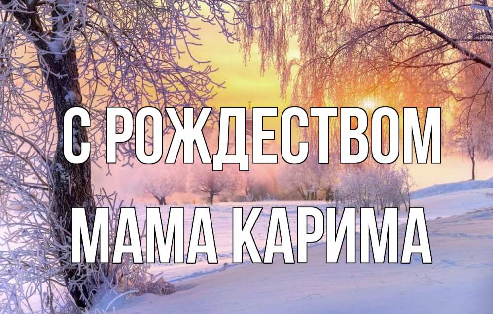 Открытка на каждый день с именем, Мама-Карима С рождеством рождество, лес, зима 1 Прикольная открытка с пожеланием онлайн скачать бесплатно 