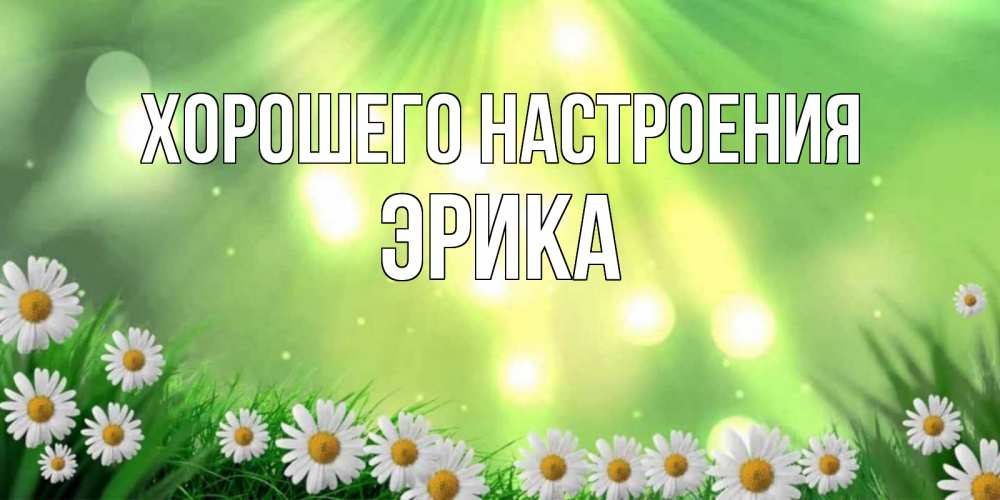 Открытка на каждый день с именем, Эрика Хорошего настроения открытка с ромашками и солнечными лучами Прикольная открытка с пожеланием онлайн скачать бесплатно 