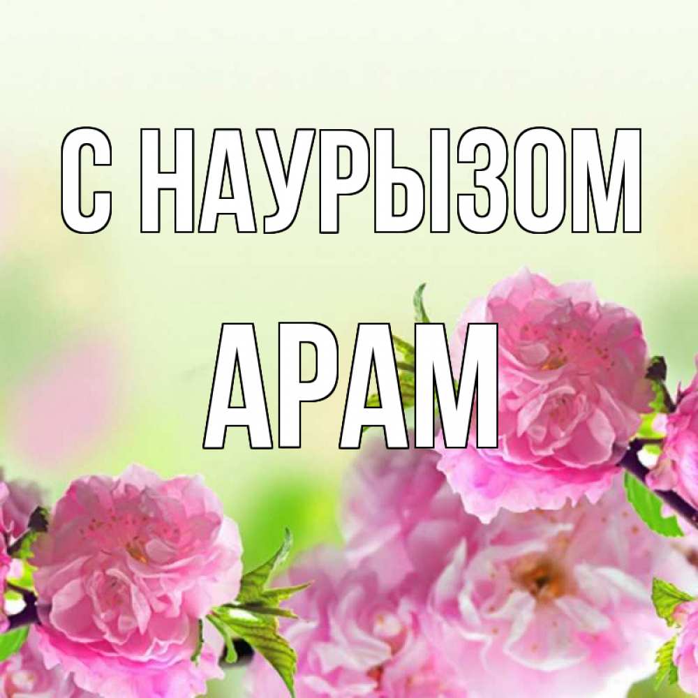 Открытка на каждый день с именем, Арам С наурызом цветы Прикольная открытка с пожеланием онлайн скачать бесплатно 
