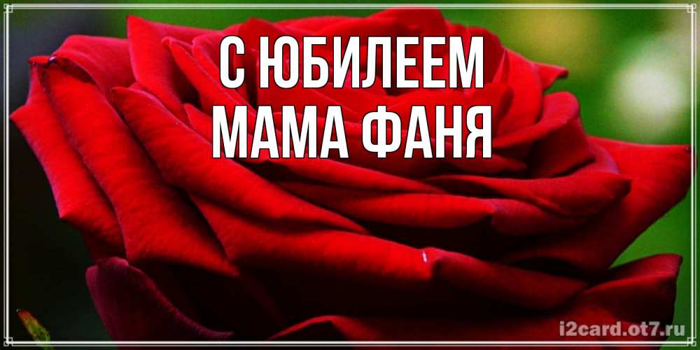 Открытка на каждый день с именем, Мама-Фаня С юбилеем розочка очень красивая Прикольная открытка с пожеланием онлайн скачать бесплатно 