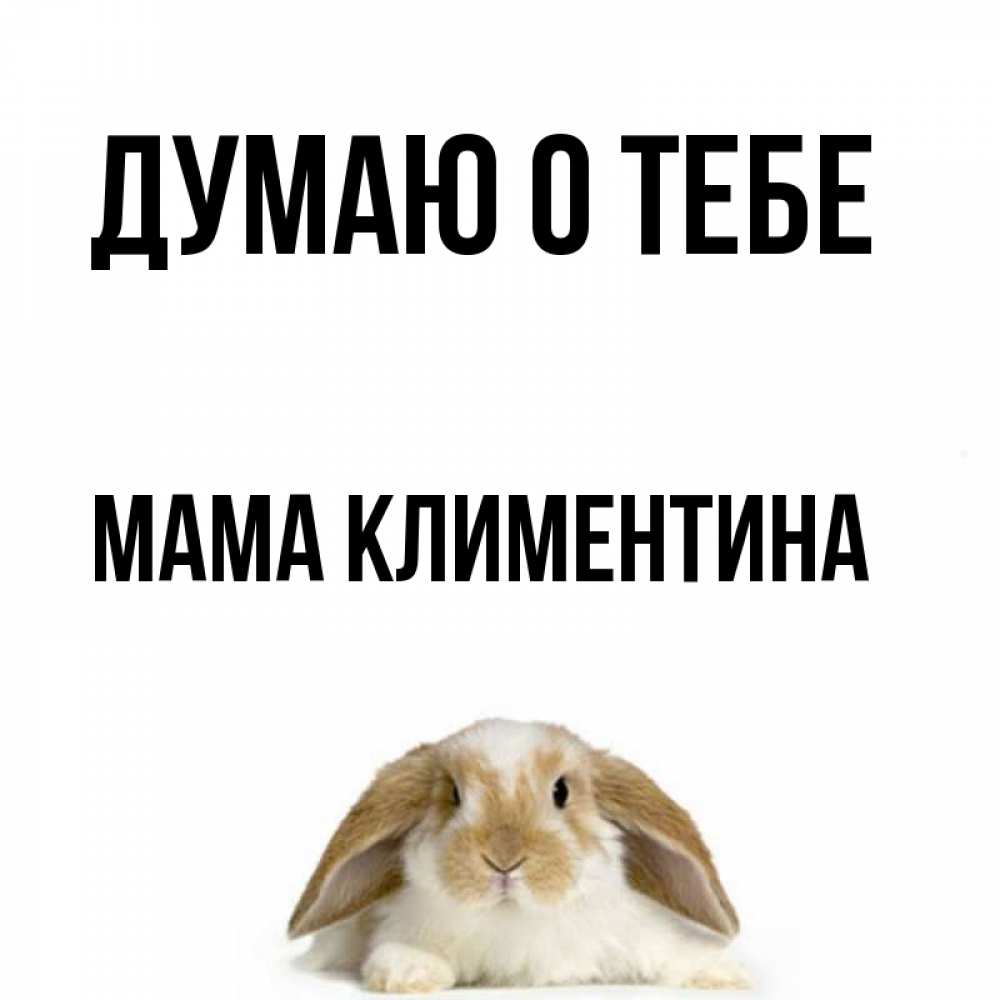Открытка на каждый день с именем, Мама-Климентина Думаю о тебе подписать своими руками онлайн Прикольная открытка с пожеланием онлайн скачать бесплатно 