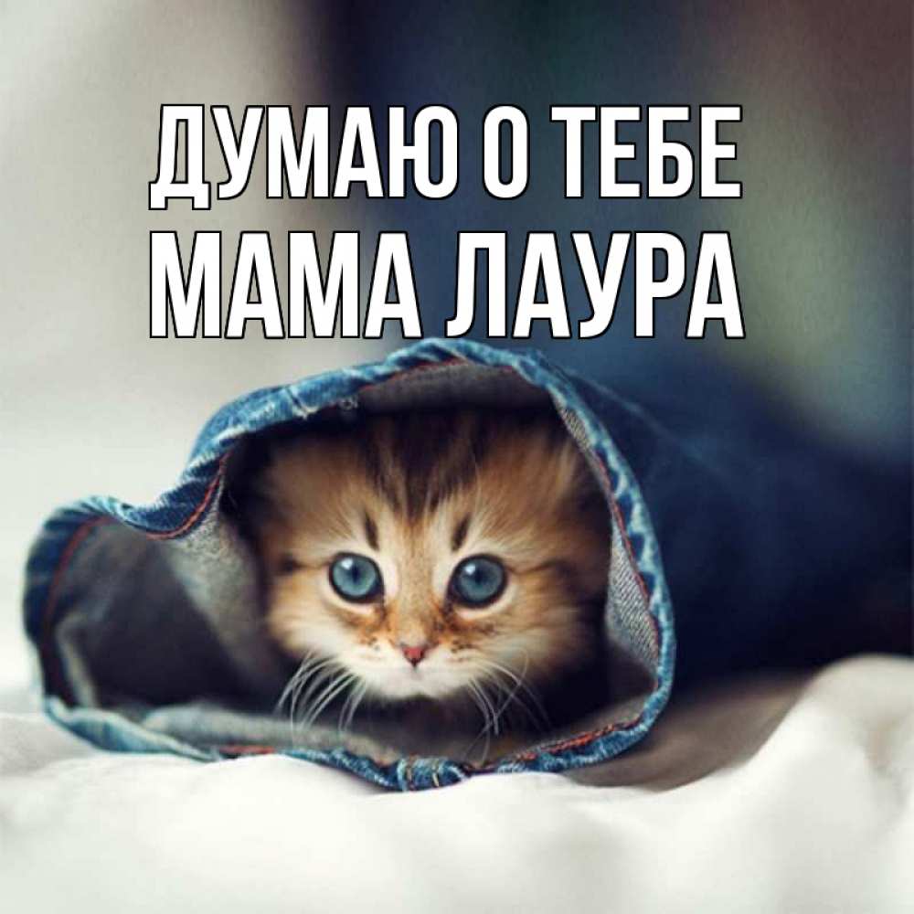 Открытка на каждый день с именем, Мама-Лаура Думаю о тебе мне без тебя плохо Прикольная открытка с пожеланием онлайн скачать бесплатно 