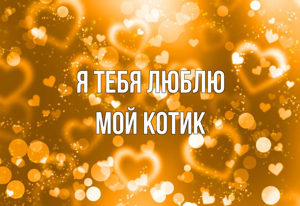Открытка на каждый день с именем, Мой-Котик Я тебя люблю ленты, цветы, сердце Прикольная открытка с пожеланием онлайн скачать бесплатно 