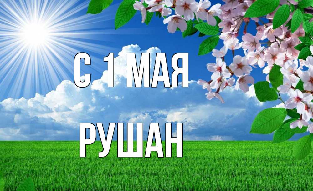 Открытка на каждый день с именем, Рушан С 1 мая С 1 мая Прикольная открытка с пожеланием онлайн скачать бесплатно 