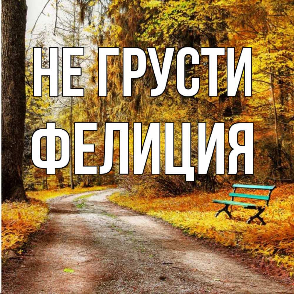Открытка на каждый день с именем, Фелиция Не грусти зеленая лавочка Прикольная открытка с пожеланием онлайн скачать бесплатно 