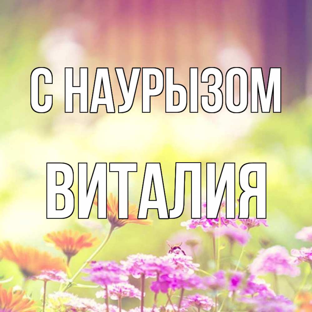 Открытка на каждый день с именем, Виталия С наурызом цветы весна Прикольная открытка с пожеланием онлайн скачать бесплатно 