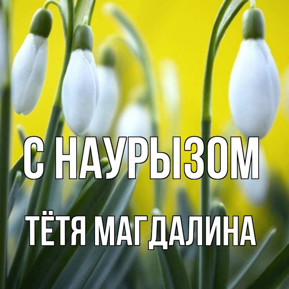 Открытка на каждый день с именем, Тётя-Магдалина С наурызом весенние цветы Прикольная открытка с пожеланием онлайн скачать бесплатно 
