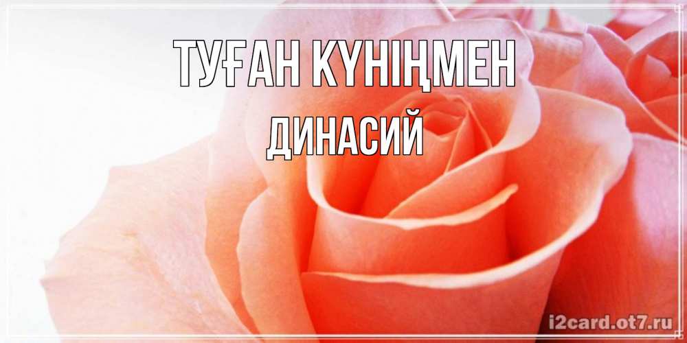 Открытка на каждый день с именем, Динасий Туған күніңмен розы для поздравления с днем рождения Прикольная открытка с пожеланием онлайн скачать бесплатно 