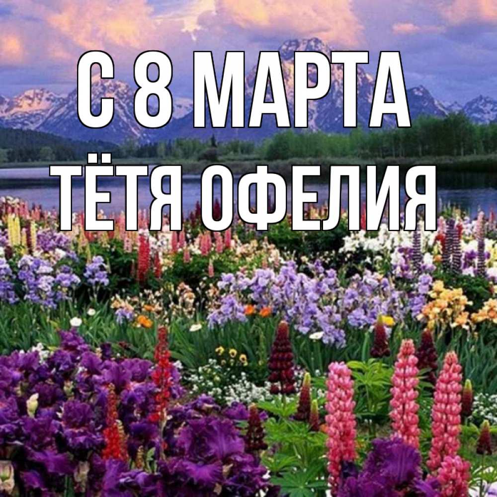 Открытка на каждый день с именем, Тётя-Офелия С 8 МАРТА международный женский день Прикольная открытка с пожеланием онлайн скачать бесплатно 