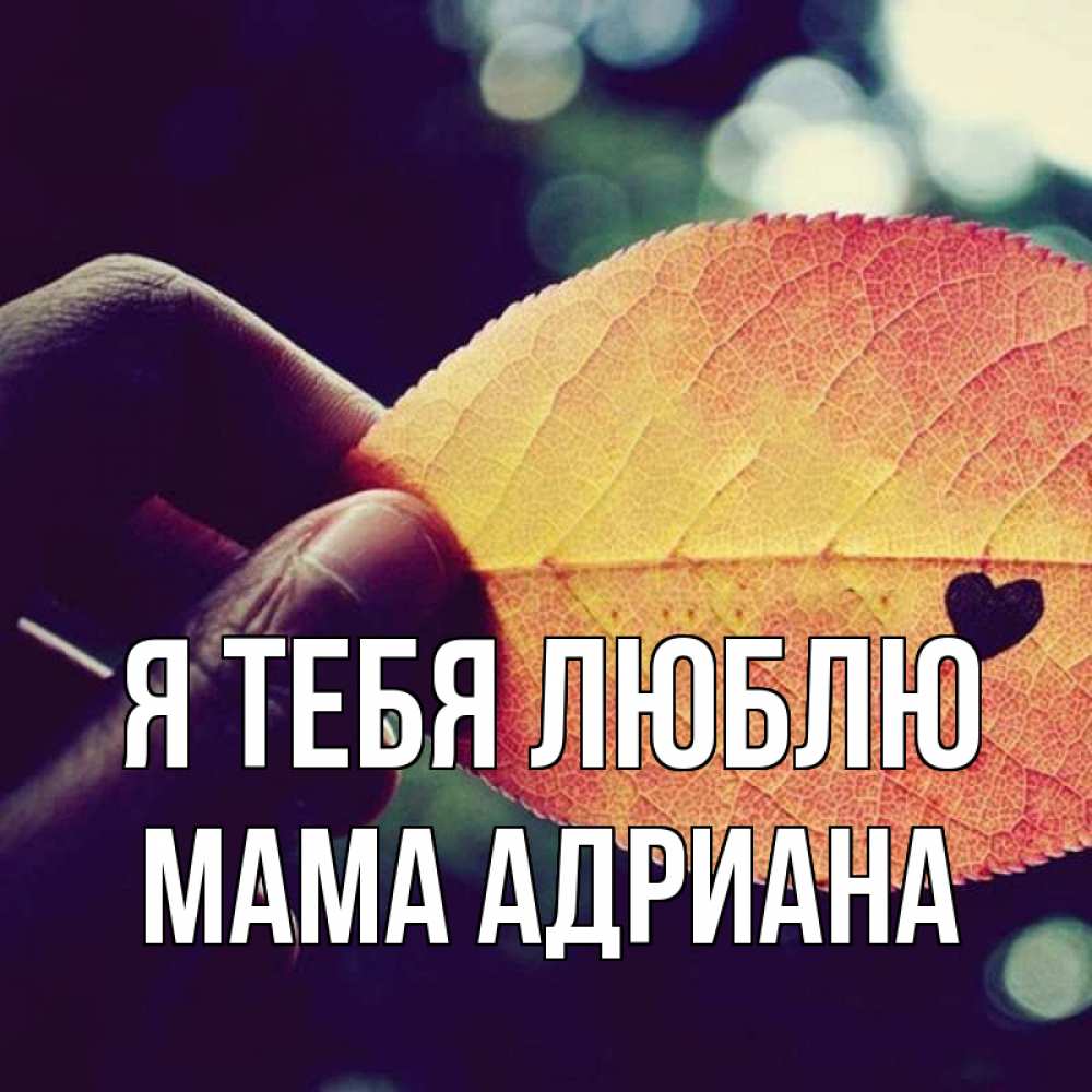 Открытка на каждый день с именем, Мама-Адриана Я тебя люблю держу лист Прикольная открытка с пожеланием онлайн скачать бесплатно 
