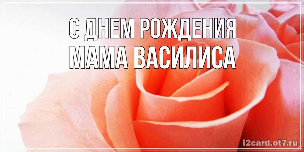 Открытка на каждый день с именем, Мама-Василиса С днем рождения розы для поздравления с днем рождения Прикольная открытка с пожеланием онлайн скачать бесплатно 