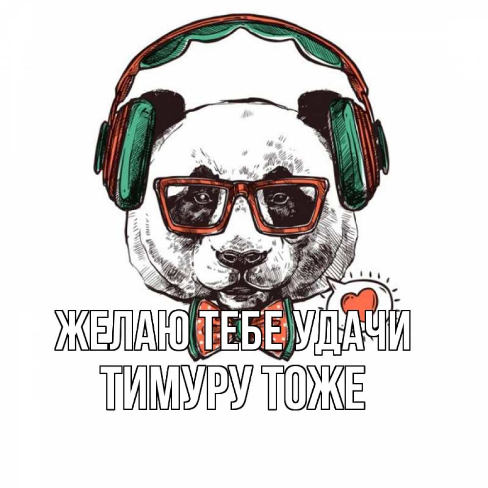 Открытка на каждый день с именем, Тимуру-тоже Желаю тебе удачи деловой пес Прикольная открытка с пожеланием онлайн скачать бесплатно 