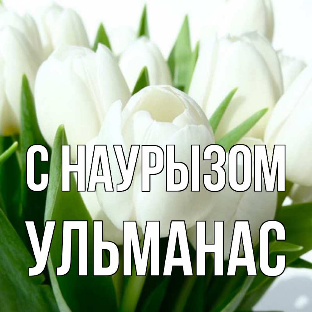 Открытка на каждый день с именем, Ульманас С наурызом цветы Прикольная открытка с пожеланием онлайн скачать бесплатно 