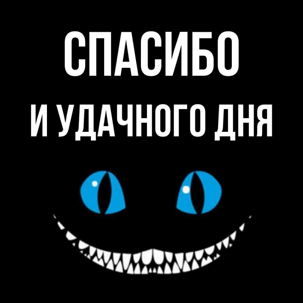 Открытка на каждый день с именем, И-УДАЧНОГО-ДНЯ Спасибо благодарю от чеширика Прикольная открытка с пожеланием онлайн скачать бесплатно 