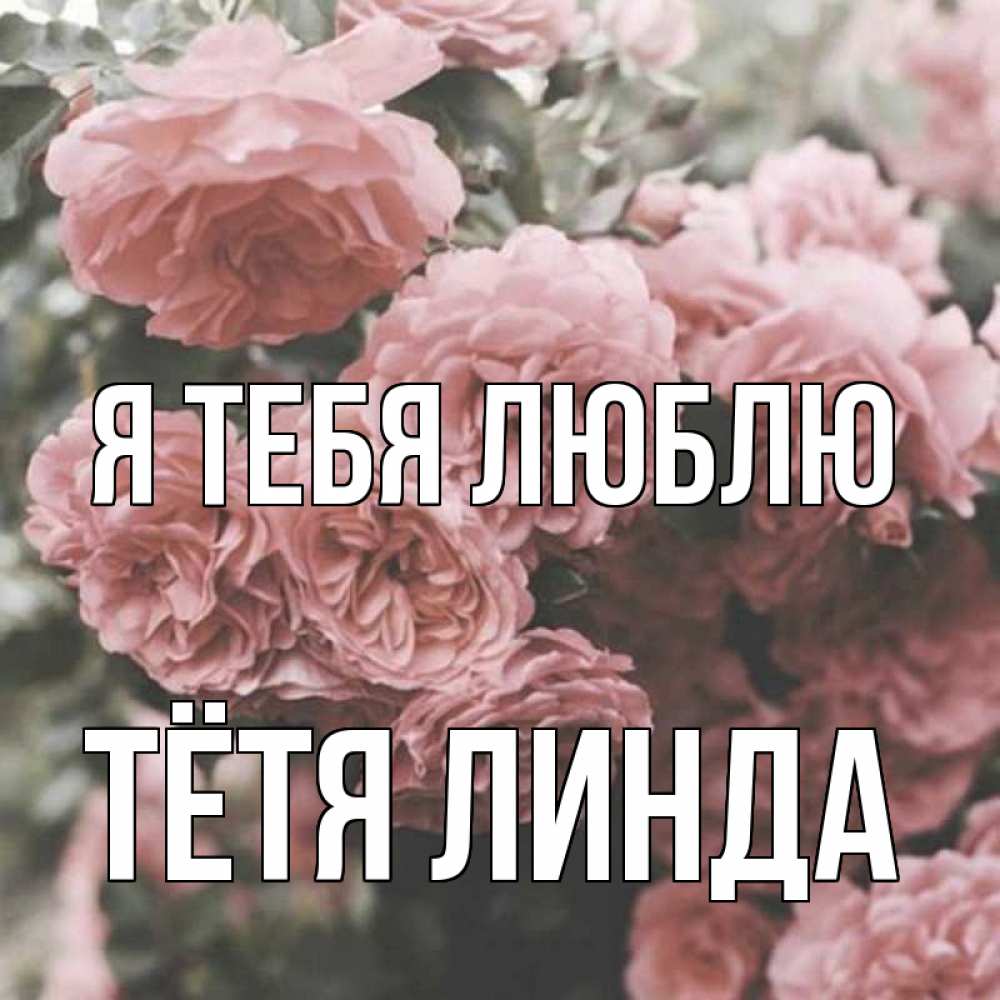Открытка на каждый день с именем, Тётя-Линда Я тебя люблю розы 3 Прикольная открытка с пожеланием онлайн скачать бесплатно 