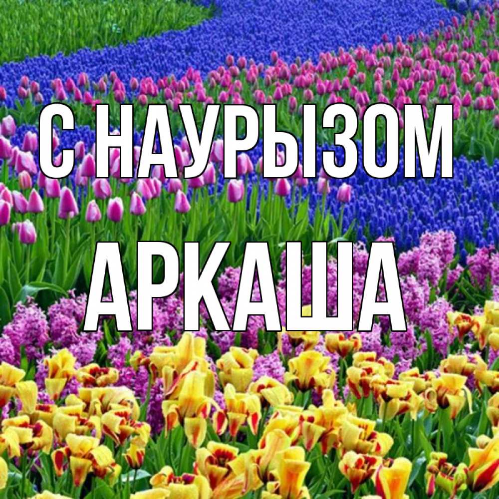 Открытка на каждый день с именем, Аркаша С наурызом цветы Прикольная открытка с пожеланием онлайн скачать бесплатно 