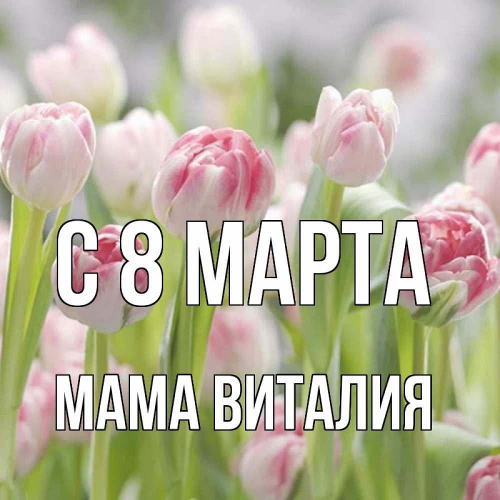 Открытка на каждый день с именем, Мама-Виталия С 8 марта цветы Прикольная открытка с пожеланием онлайн скачать бесплатно 