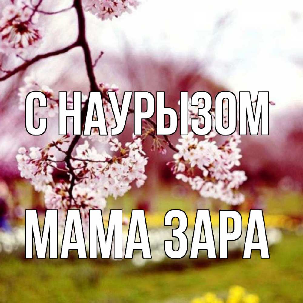 Открытка на каждый день с именем, Мама-Зара С наурызом яблоня Прикольная открытка с пожеланием онлайн скачать бесплатно 