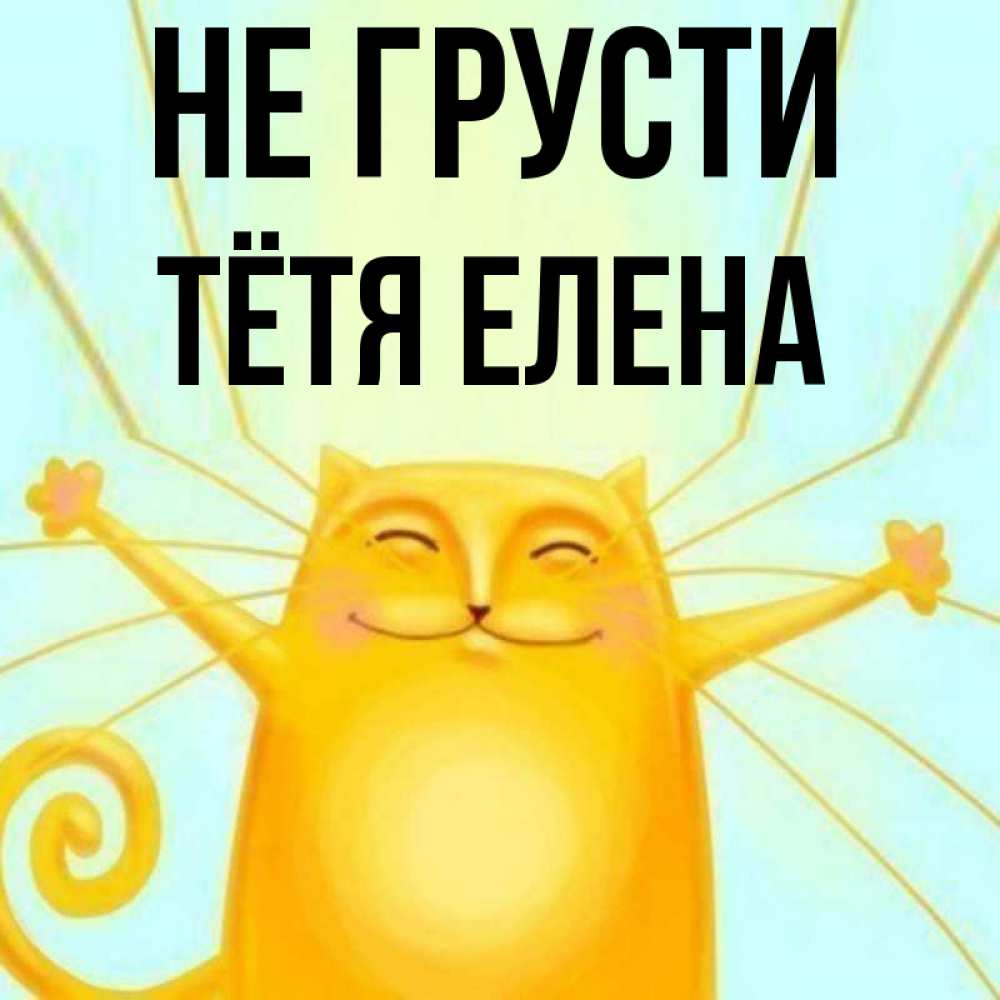 Открытка на каждый день с именем, Тётя-Елена Не грусти обнимашки усатые Прикольная открытка с пожеланием онлайн скачать бесплатно 