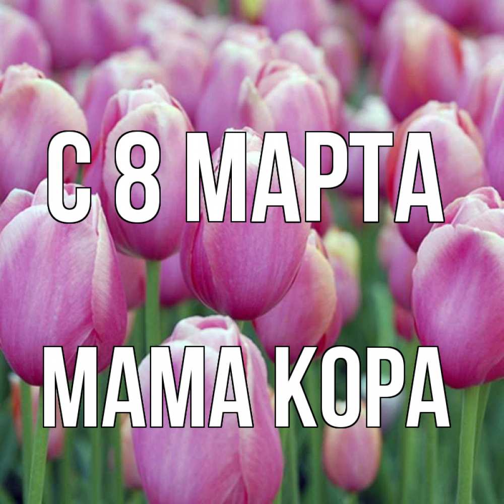 Открытка на каждый день с именем, Мама-Кора С 8 МАРТА на международный женский день 3 Прикольная открытка с пожеланием онлайн скачать бесплатно 