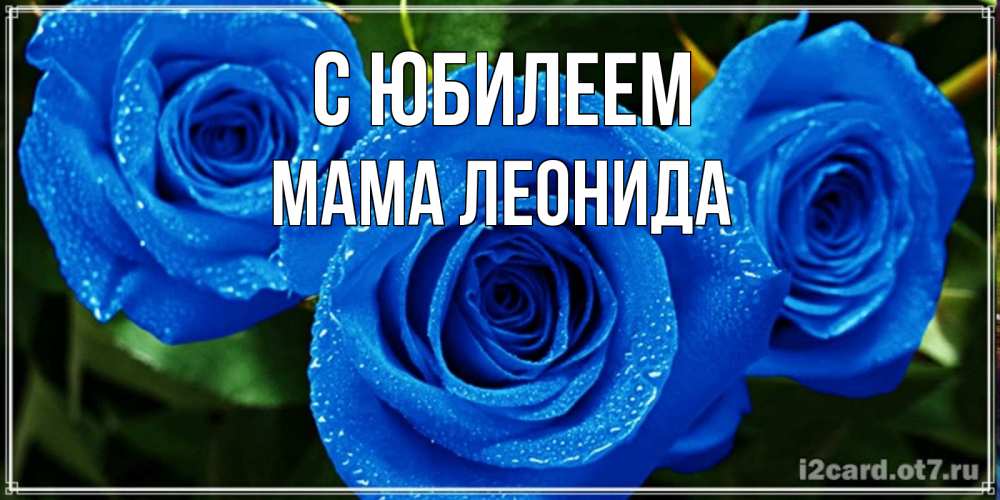 Открытка на каждый день с именем, Мама-Леонида С юбилеем розы с синим цветом Прикольная открытка с пожеланием онлайн скачать бесплатно 