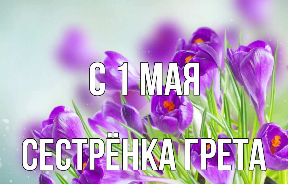 Открытка на каждый день с именем, Сестрёнка-Грета С 1 мая 1 мая Прикольная открытка с пожеланием онлайн скачать бесплатно 