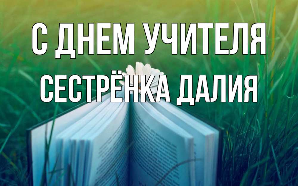 Открытка на каждый день с именем, Сестрёнка-Далия С днем учителя с днем учителя Прикольная открытка с пожеланием онлайн скачать бесплатно 