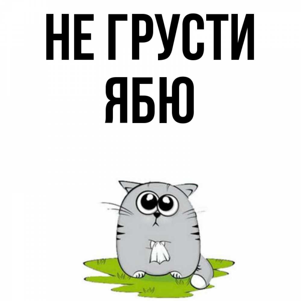 Открытка на каждый день с именем, ябю Не грусти грустный котяра Прикольная открытка с пожеланием онлайн скачать бесплатно 