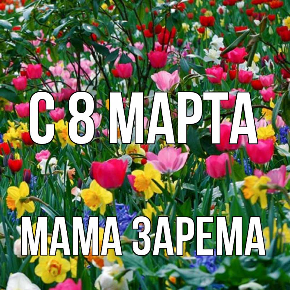 Открытка на каждый день с именем, Мама-Зарема С 8 марта с международным женским днем поздравления для женщины Прикольная открытка с пожеланием онлайн скачать бесплатно 