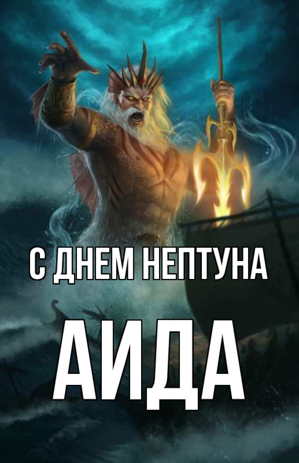 Открытка на каждый день с именем, Аида С днем нептуна с днем Нептуна Прикольная открытка с пожеланием онлайн скачать бесплатно 