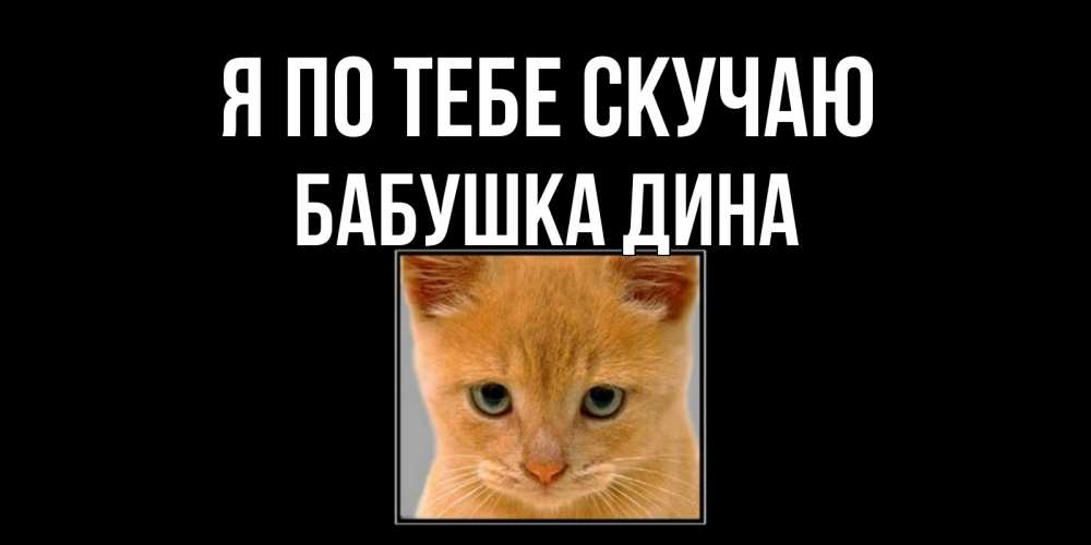 Открытка на каждый день с именем, Бабушка-Дина Я по тебе скучаю открытки рыжий котенок скучает по тебе Прикольная открытка с пожеланием онлайн скачать бесплатно 
