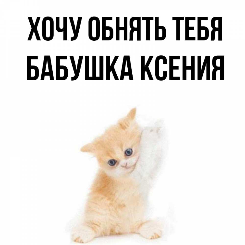 Открытка на каждый день с именем, Бабушка-Ксения Хочу обнять тебя я хочу очень скорее обнимаешек Прикольная открытка с пожеланием онлайн скачать бесплатно 