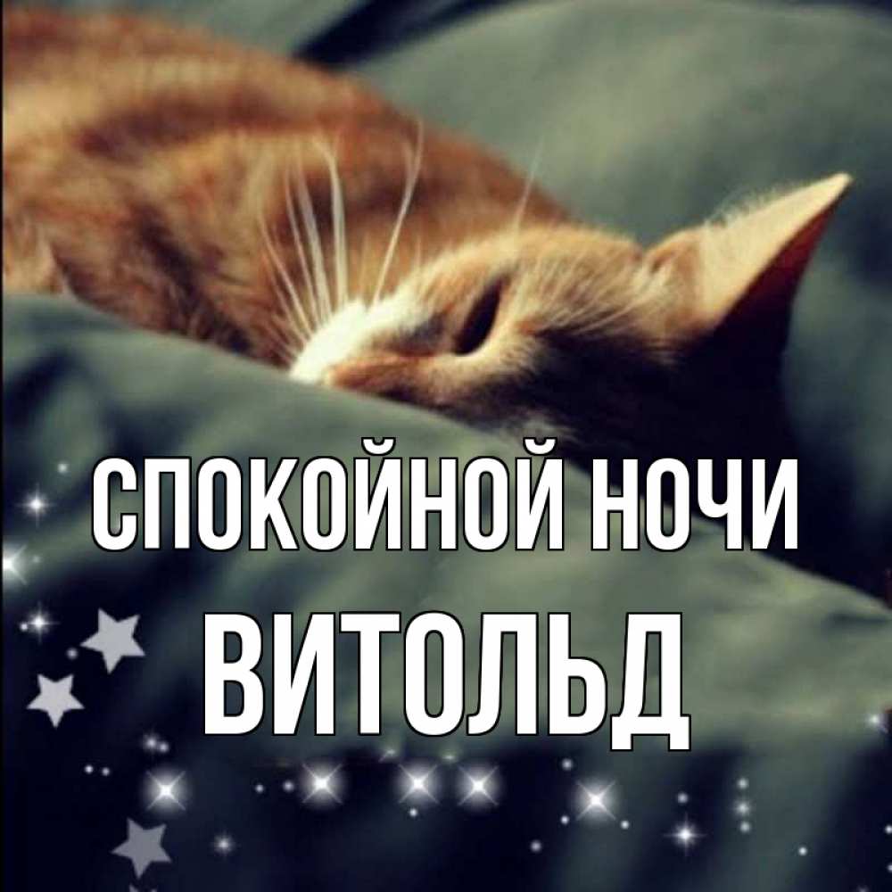 Открытка на каждый день с именем, Витольд Спокойной ночи кроватка Прикольная открытка с пожеланием онлайн скачать бесплатно 