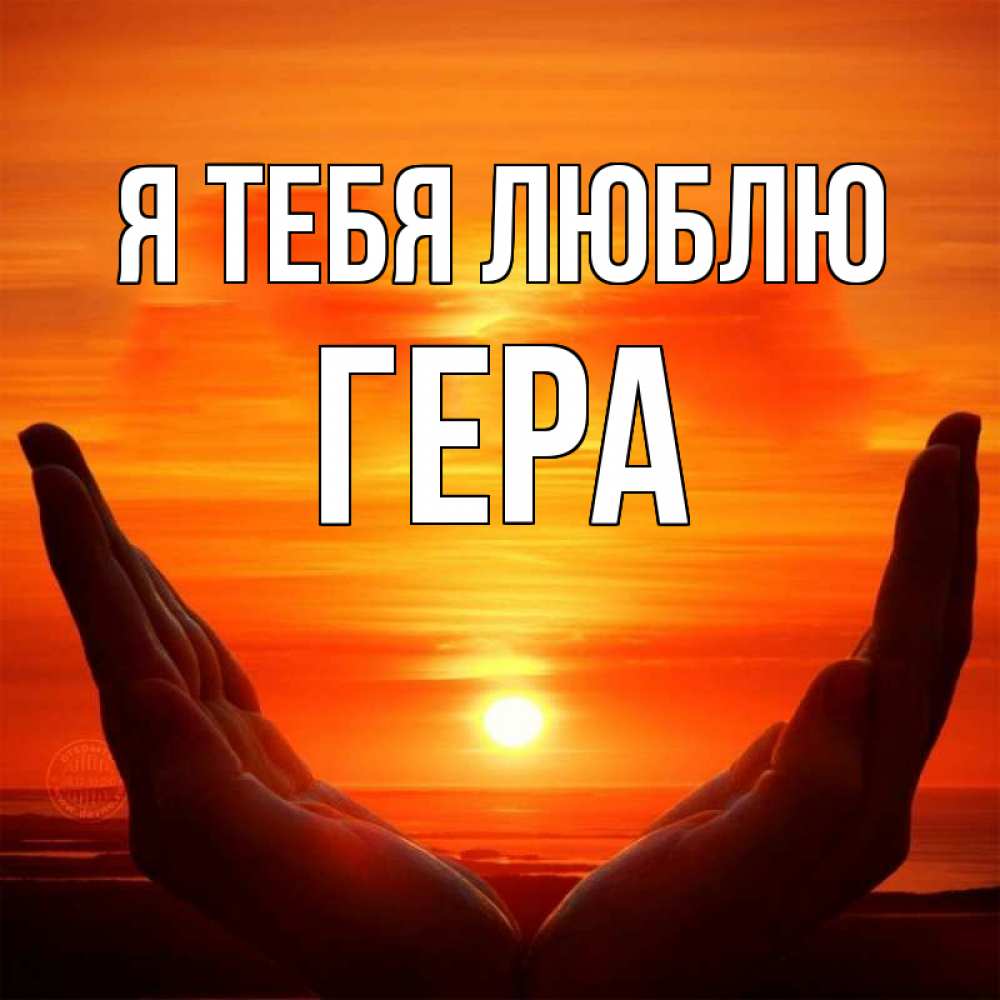 Открытка на каждый день с именем, Гера Я тебя люблю в руках Прикольная открытка с пожеланием онлайн скачать бесплатно 