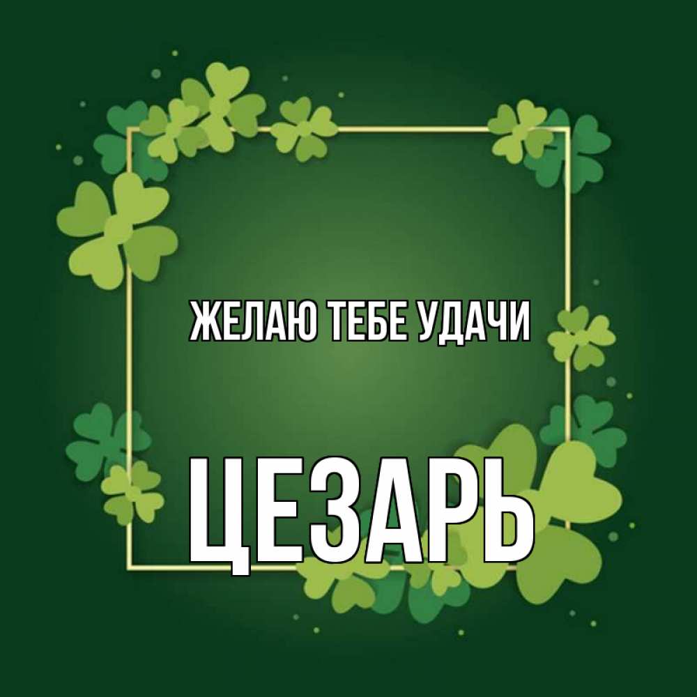 Открытка на каждый день с именем, Цезарь Желаю тебе удачи квадратная рамка 3 Прикольная открытка с пожеланием онлайн скачать бесплатно 