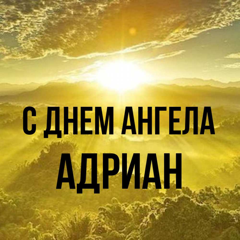 Открытка на каждый день с именем, Адриан С днем ангела леса и небо в желтом Прикольная открытка с пожеланием онлайн скачать бесплатно 