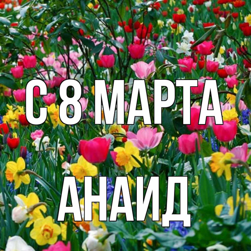 Открытка на каждый день с именем, Анаид С 8 МАРТА с международным женским днем поздравления для женщины Прикольная открытка с пожеланием онлайн скачать бесплатно 