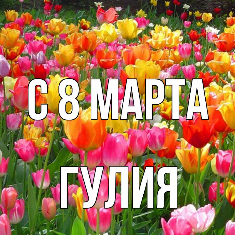 Открытка на каждый день с именем, Гулия С 8 МАРТА на международный женский день Прикольная открытка с пожеланием онлайн скачать бесплатно 