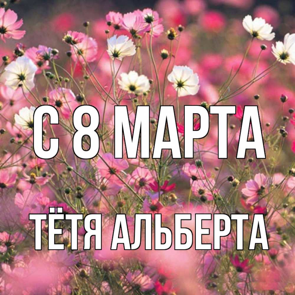 Открытка на каждый день с именем, Тётя-Альберта С 8 МАРТА красиво 1 Прикольная открытка с пожеланием онлайн скачать бесплатно 