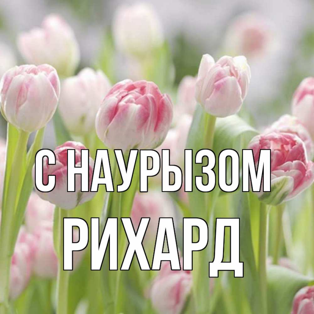 Открытка на каждый день с именем, Рихард С наурызом цветы Прикольная открытка с пожеланием онлайн скачать бесплатно 