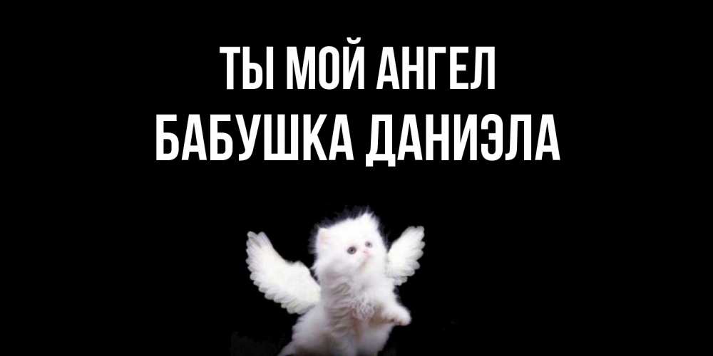 Открытка на каждый день с именем, Бабушка-Даниэла Ты мой ангел Кот ангел Прикольная открытка с пожеланием онлайн скачать бесплатно 