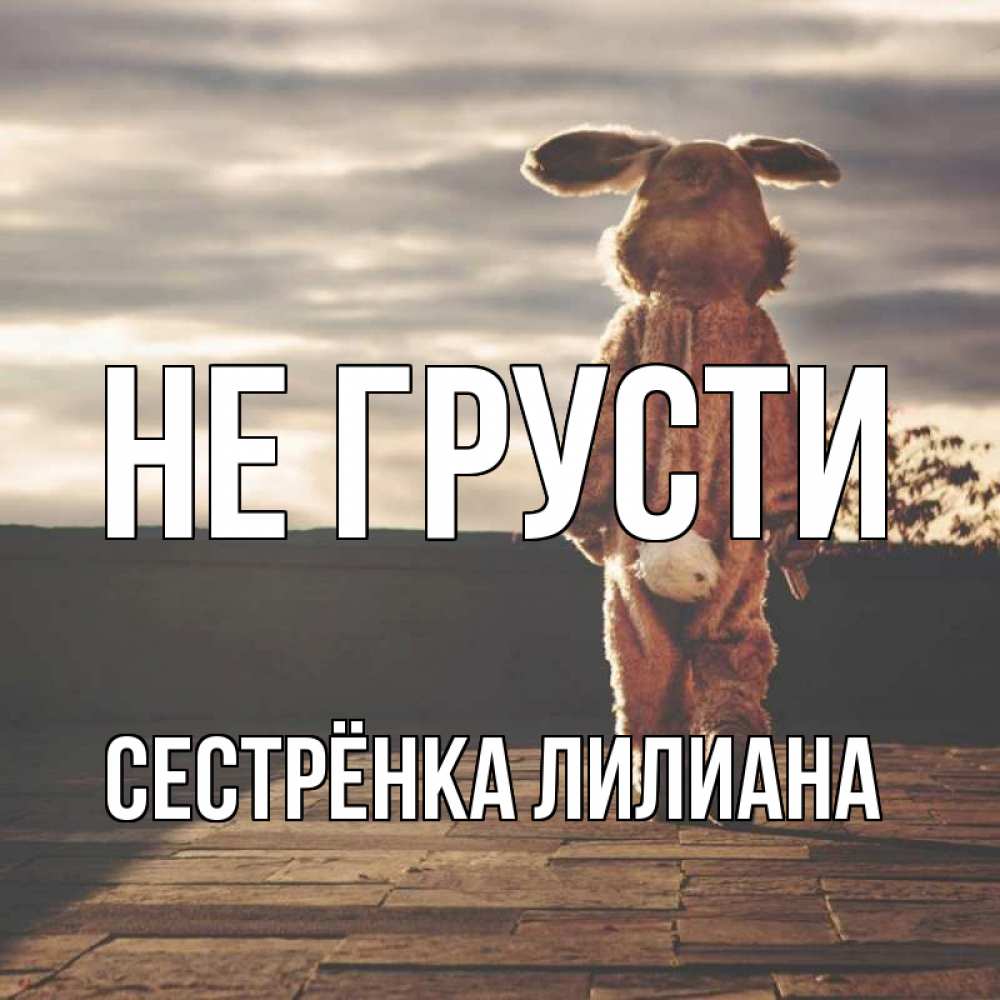 Открытка на каждый день с именем, Сестрёнка-Лилиана Не грусти со спины Прикольная открытка с пожеланием онлайн скачать бесплатно 